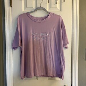 Ladies Victoria’s Secret Lavender Short Sleeve Pajama Shirt Size XL.